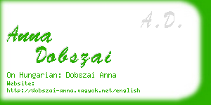 anna dobszai business card